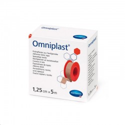 Пластырь фиксирующий, Omniplast (Омнипласт) р. 1.25смх5м 1 шт арт. 900440 из текстильной ткани телесный картонная упаковка без еврохолдера