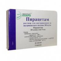 Пирацетам р-р для в/в введ. 200 мг/мл 5 мл 10 шт.