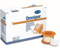 Пластырь фиксирующий, Omnipor (Омнипор) р. 5смх5м 1 шт арт. 900438 на нетканой основе гипоаллергенный для щадящей фиксации белый картонная упаковка без еврохолдера