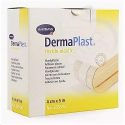 Пластырь, DermaPlast (Дермапласт) р. 4смх5м 1 шт арт. 535251 текстайл эластик гипоаллергенный из текстильного материала телесный